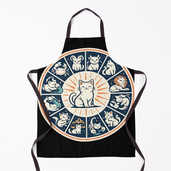 Item preview, Cute Cat Zodiac Wheel Horoscope Feline Astrology Art designed and sold by Retro Rascals Co..