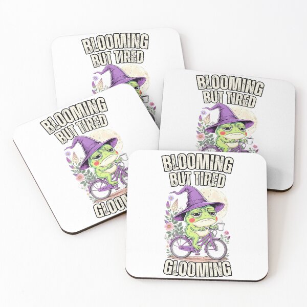 Item preview, Blooming But Tired Glooming Frog Witch Bike Coffee Shirt designed and sold by BellabdO.