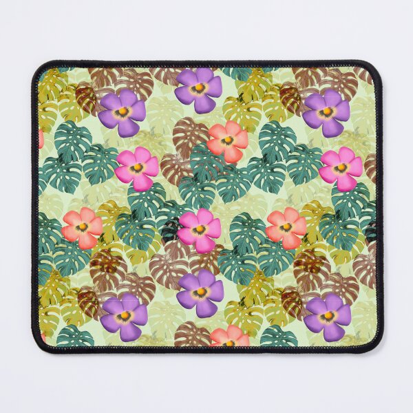 Item preview, Tropical floral pattern green background designed and sold by tornasolhaze.