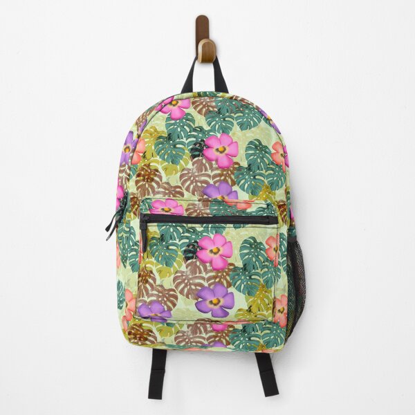 Item preview, Tropical floral pattern green background designed and sold by tornasolhaze.
