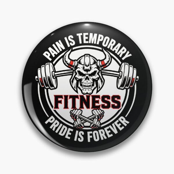 Item preview, Pain Is Temporary Pride Is Forever FITNESS - Viking Skull Barbell Gym Motivational designed and sold by TeeMint5.