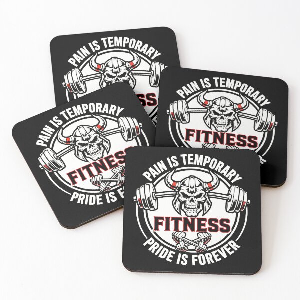 Item preview, Pain Is Temporary Pride Is Forever FITNESS - Viking Skull Barbell Gym Motivational designed and sold by TeeMint5.