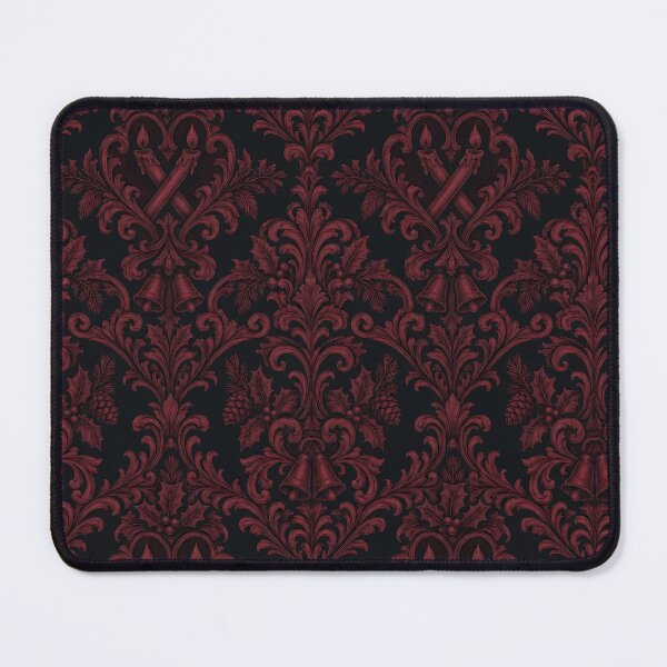 Item preview, Gothic Christmas Damask Seamless Pattern | Victorian Holiday Wallpaper Oxblood designed and sold by StickyGuys.