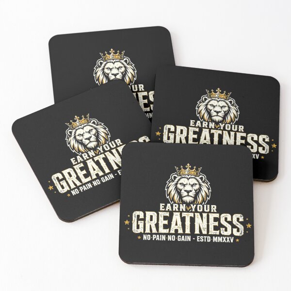 Item preview, Earn Your Greatness - Lion Crown Gym Motivational No Pain No Gain designed and sold by TeeMint5.
