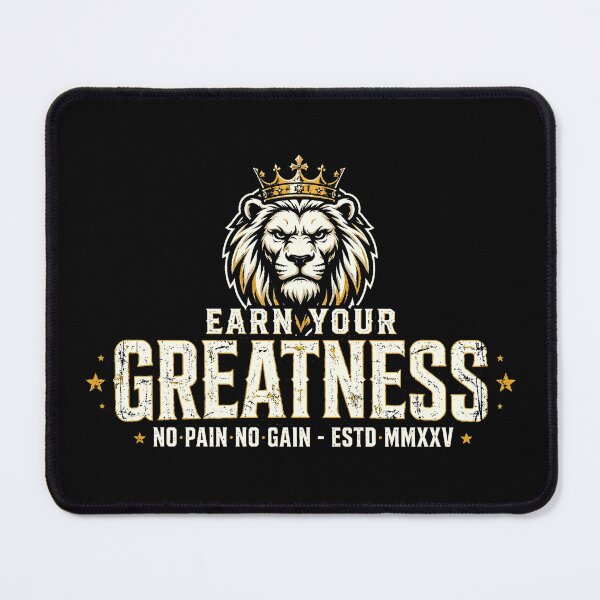 Item preview, Earn Your Greatness - Lion Crown Gym Motivational No Pain No Gain designed and sold by TeeMint5.