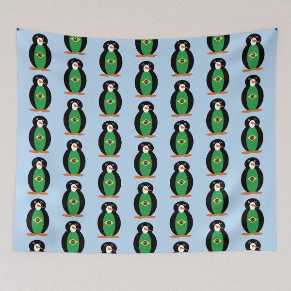 Item preview, Ms. Penguin Brazil Bandeira Brasileira Design designed and sold by AuntieShoe.