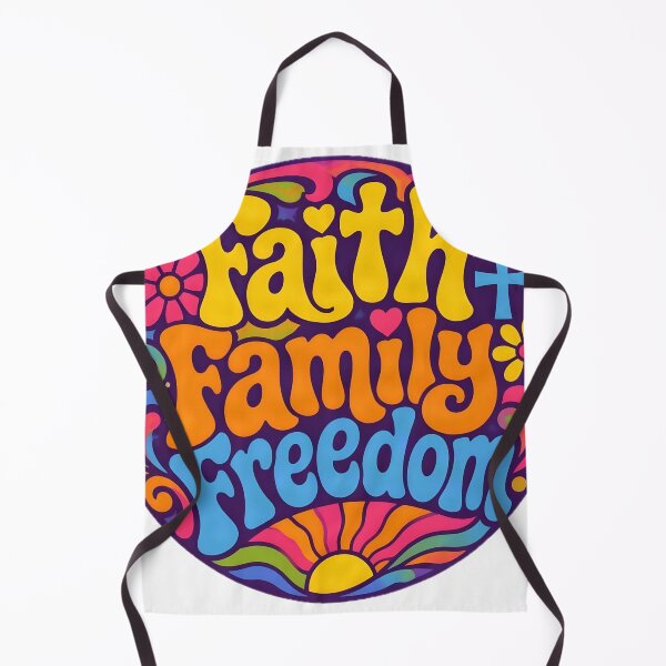 Item preview, Faith Family Freedom – Retro Psychedelic Design designed and sold by ZombieZooCuties.