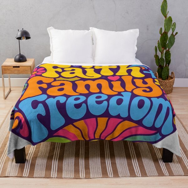 Item preview, Faith Family Freedom – Retro Psychedelic Design designed and sold by ZombieZooCuties.