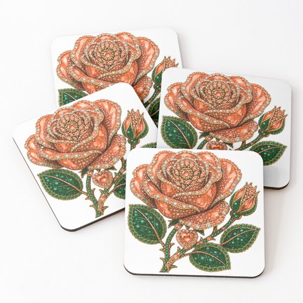 Item preview, CRYSTAL PEACH ROSE JEWEL  designed and sold by wordspixies.