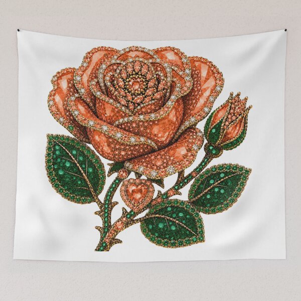 Item preview, CRYSTAL PEACH ROSE JEWEL  designed and sold by wordspixies.
