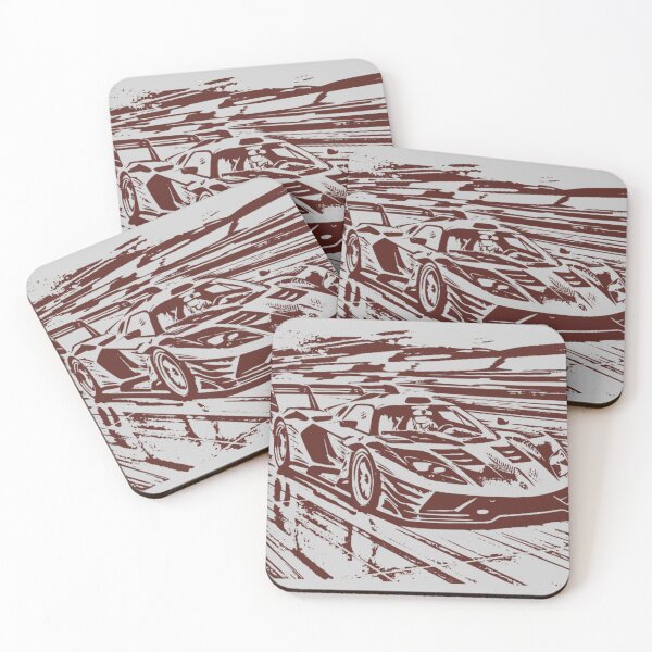 Item preview, Brown Monochrome Supercar Racing Motion Line Art designed and sold by Nexus Space.