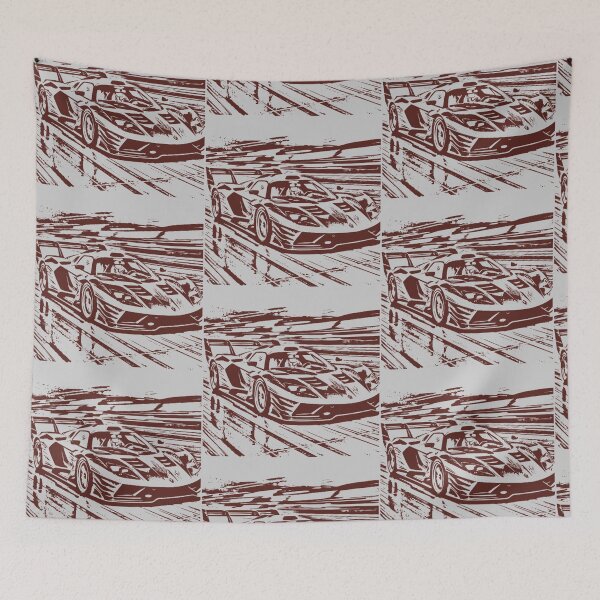 Item preview, Brown Monochrome Supercar Racing Motion Line Art designed and sold by Nexus Space.