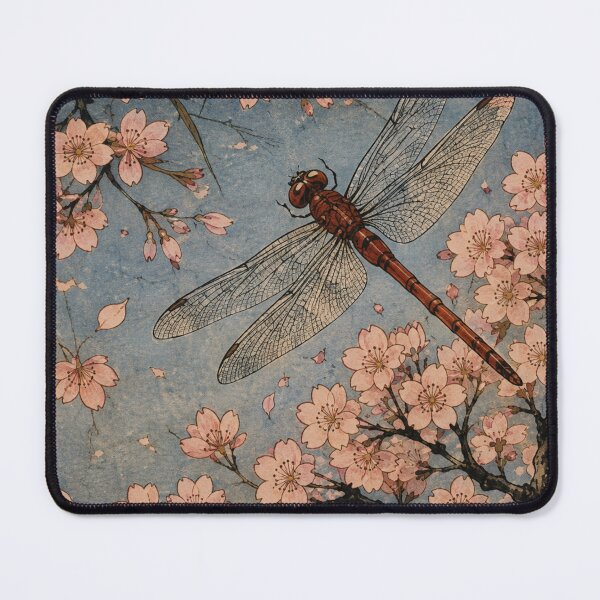 Item preview, Dragonfly Among Cherry Blossoms designed and sold by Silent Japan Studio.
