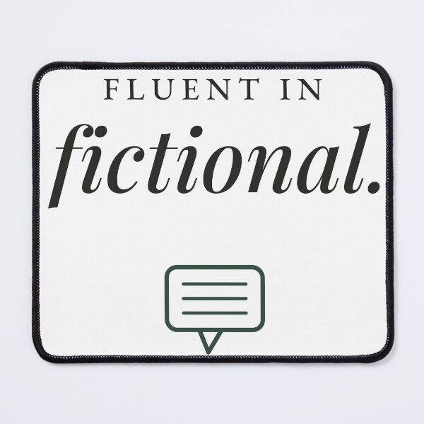 Item preview, Fluent in Fictional Book Lover Typography designed and sold by QuietColumn.