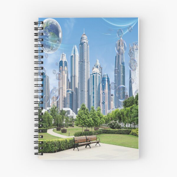 Item preview, Floating Earth Futuristic City Park designed and sold by Side By Side Studio.