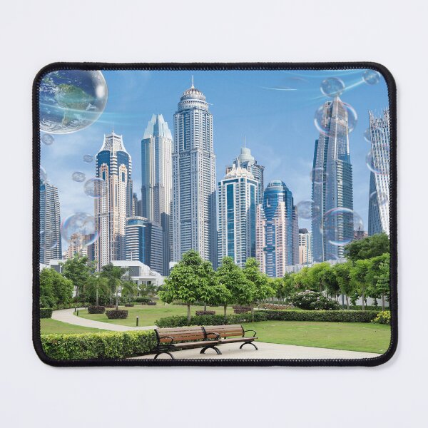 Item preview, Floating Earth Futuristic City Park designed and sold by Side By Side Studio.