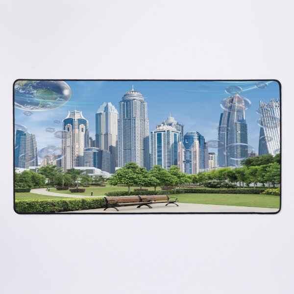 Item preview, Floating Earth Futuristic City Park designed and sold by Side By Side Studio.