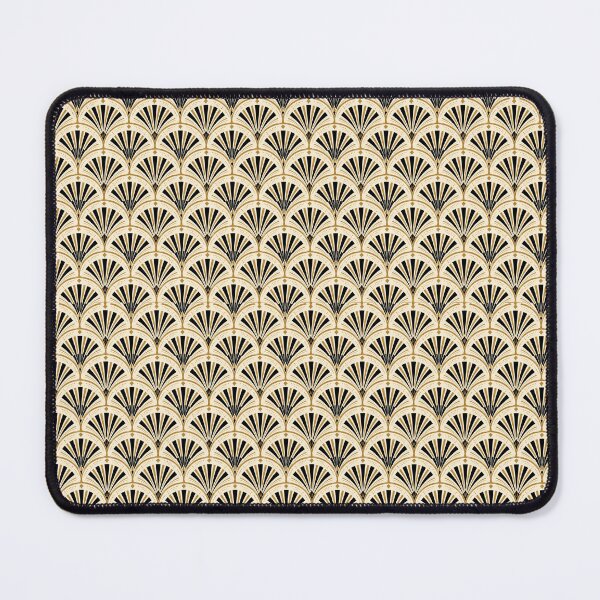Item preview, Art Deco Fan Shell Gold Black Seamless Pattern designed and sold by Inkworksbyshery.