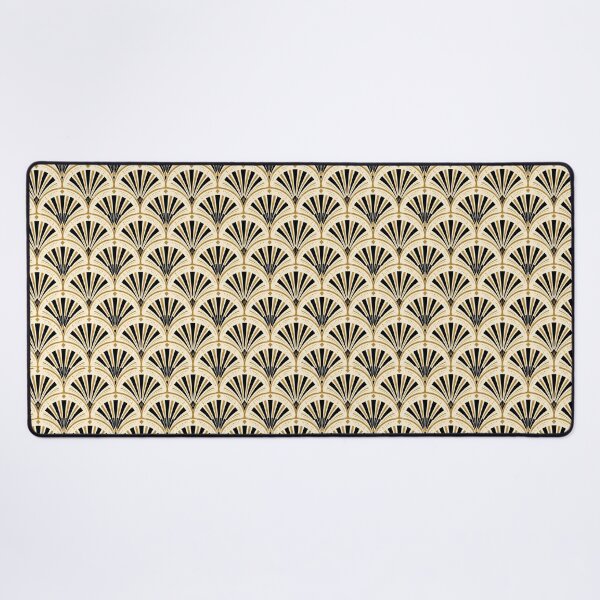 Item preview, Art Deco Fan Shell Gold Black Seamless Pattern designed and sold by Inkworksbyshery.