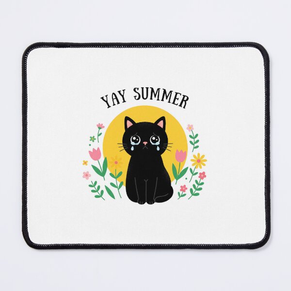 Item preview, Cute Crying Black Cat Floral Design designed and sold by TMS-Studio.