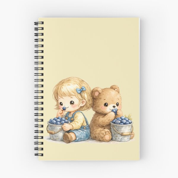 Item preview, Girl and Bear cub blueberry snack designed and sold by Little Happy Things.