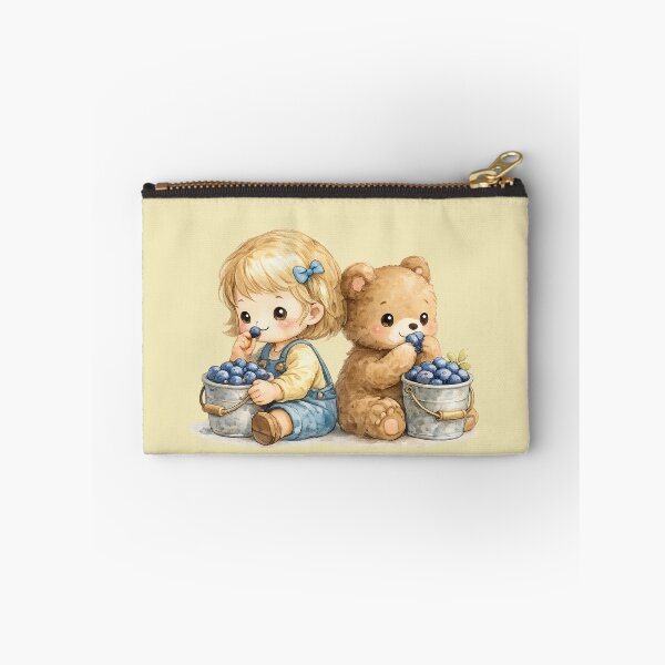Item preview, Girl and Bear cub blueberry snack designed and sold by Little Happy Things.