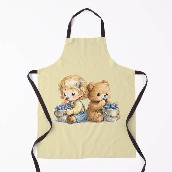 Item preview, Girl and Bear cub blueberry snack designed and sold by Little Happy Things.