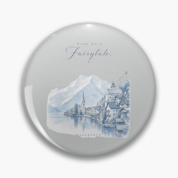 Item preview, Hallstatt Fairytale Village – Find Your Fairytale – Minimalist Lakeside Sketch designed and sold by bobscraze.