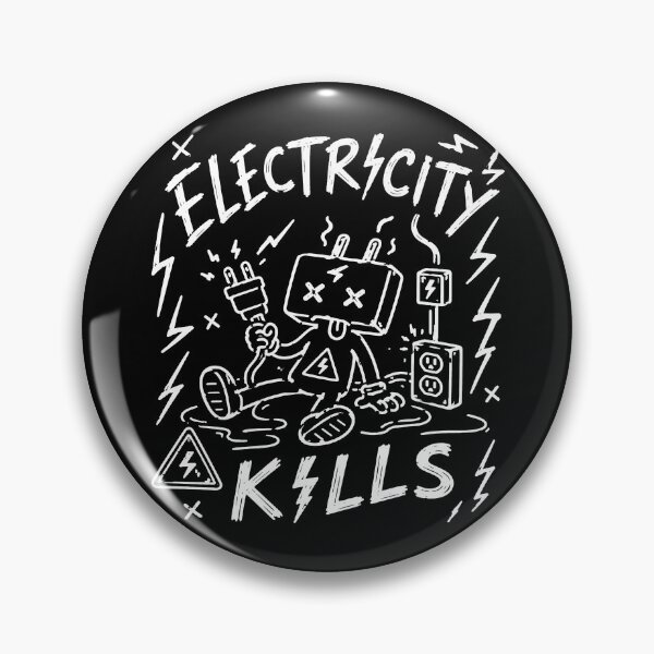 Item preview, Electricity Kills Hand Drawn Doodle Cartoon Sticker Graphic Tee designed and sold by Abidel.