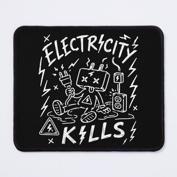 Item preview, Electricity Kills Hand Drawn Doodle Cartoon Sticker Graphic Tee designed and sold by Abidel.