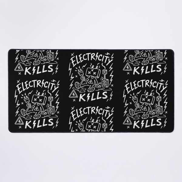 Item preview, Electricity Kills Hand Drawn Doodle Cartoon Sticker Graphic Tee designed and sold by Abidel.