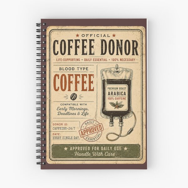 Item preview, Official Coffee Donor Blood Type Coffee Vintage Retro Funny Coffee Lover  designed and sold by piketo.