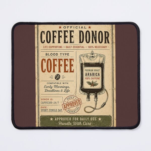 Item preview, Official Coffee Donor Blood Type Coffee Vintage Retro Funny Coffee Lover designed and sold by piketo.