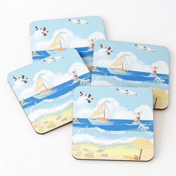 Item preview, Summer Surfing Beach Adventure | Coastal Ocean Vacation Illustration designed and sold by Emanartstudio14.