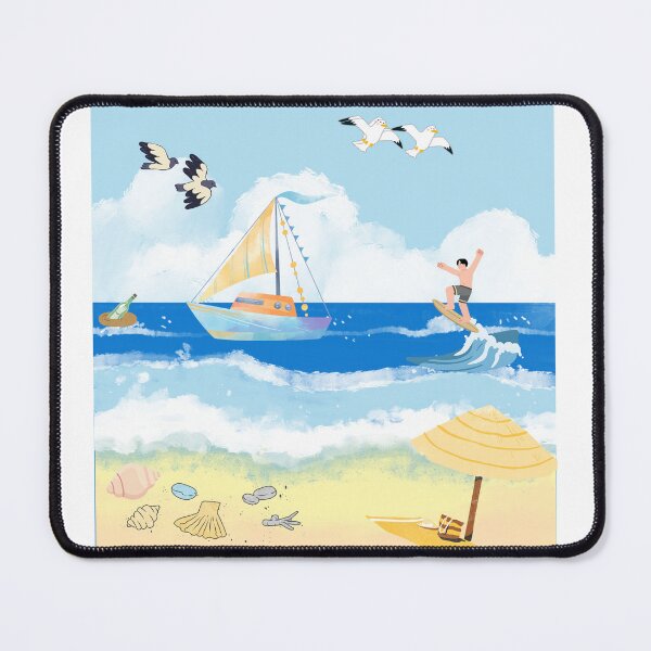 Item preview, Summer Surfing Beach Adventure | Coastal Ocean Vacation Illustration designed and sold by Emanartstudio14.