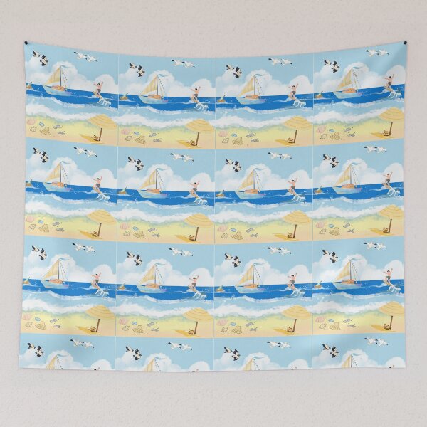 Item preview, Summer Surfing Beach Adventure | Coastal Ocean Vacation Illustration designed and sold by Emanartstudio14.