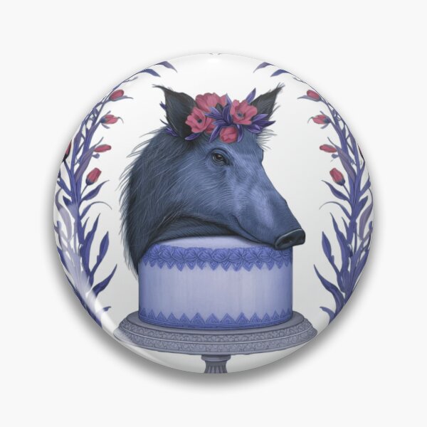 Item preview, Surreal Wild Boar Floral Cake Illustration designed and sold by vdjjtrub.