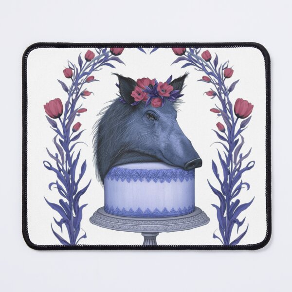 Item preview, Surreal Wild Boar Floral Cake Illustration designed and sold by vdjjtrub.