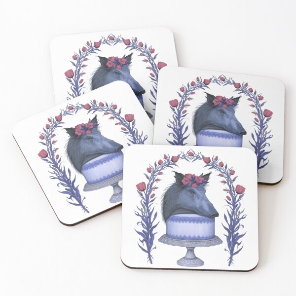 Item preview, Surreal Wild Boar Floral Cake Illustration designed and sold by vdjjtrub.