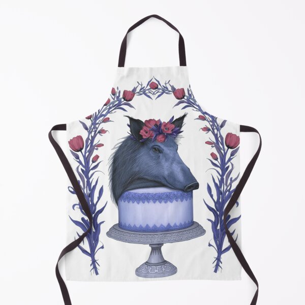 Item preview, Surreal Wild Boar Floral Cake Illustration designed and sold by vdjjtrub.