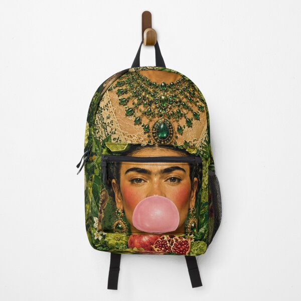 Item preview, Frida Kahlo Jungle Bubble Gum puma & Monkey Botanical art designed and sold by Muycote.