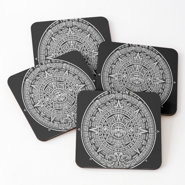 Item preview, Aztec Calendar Sun Stone - Greyscale designed and sold by vlahosfeari.