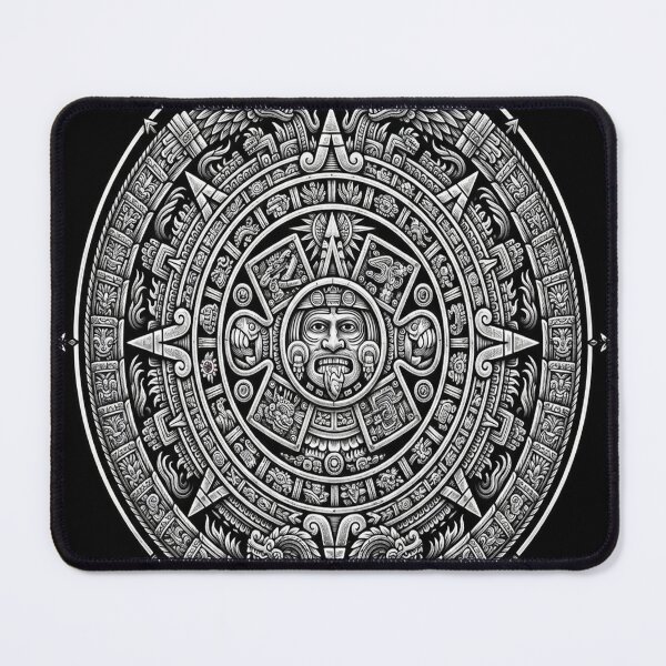 Item preview, Aztec Calendar Sun Stone - Greyscale designed and sold by vlahosfeari.
