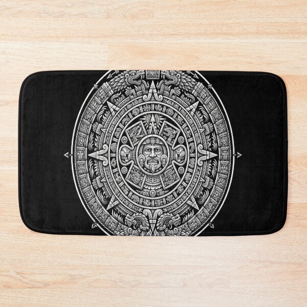 Item preview, Aztec Calendar Sun Stone - Greyscale designed and sold by vlahosfeari.