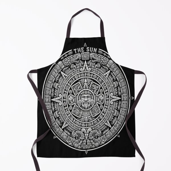 Item preview, Aztec Calendar Sun Stone - Greyscale designed and sold by vlahosfeari.