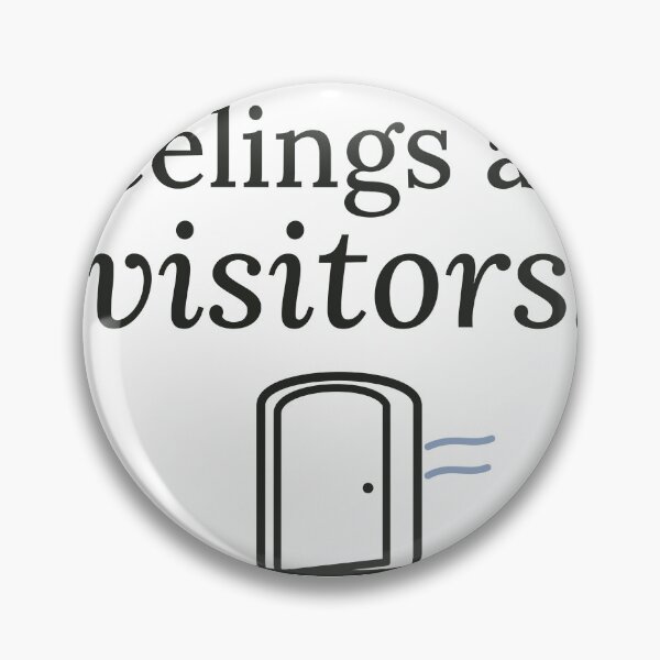 Item preview, Feelings Are Visitors Open Door Mindfulness Typography designed and sold by QuietColumn.
