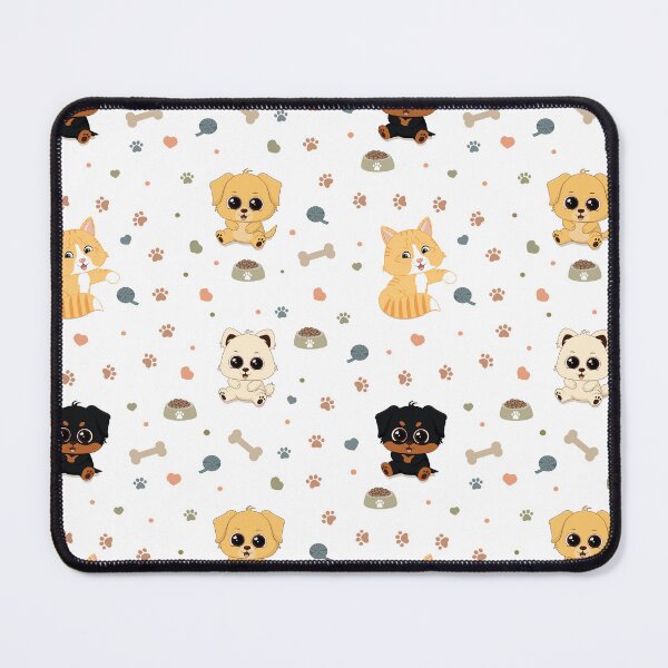 Item preview, Cute Dog & Cat Seamless Pattern designed and sold by MascarenoM.