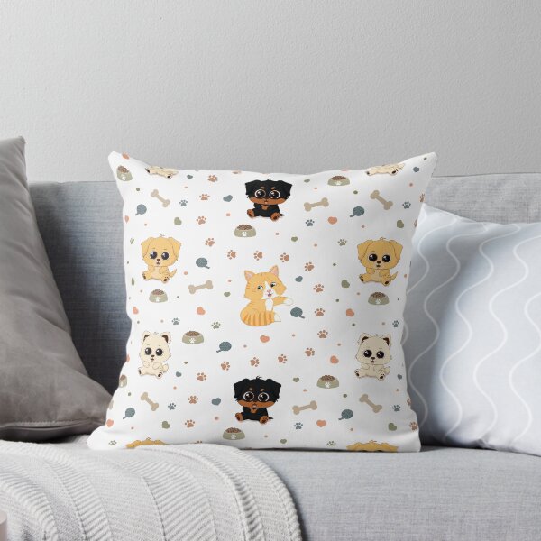 Item preview, Cute Dog & Cat Seamless Pattern designed and sold by MascarenoM.