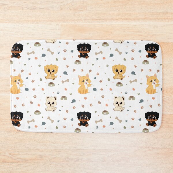 Item preview, Cute Dog & Cat Seamless Pattern designed and sold by MascarenoM.