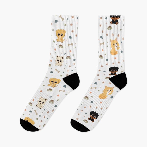 Item preview, Cute Dog & Cat Seamless Pattern designed and sold by MascarenoM.